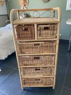 retro rieten ladenkastje, Huis en Inrichting, Ophalen, Overige materialen, Minder dan 50 cm, 5 laden of meer
