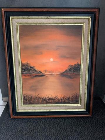 Handgeschilderd zonsondergang beschikbaar voor biedingen