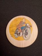 Tintin Kuifje Tim : sous-verre en bois (Tintin à moto), Envoi, Tintin, Comme neuf, Autres types