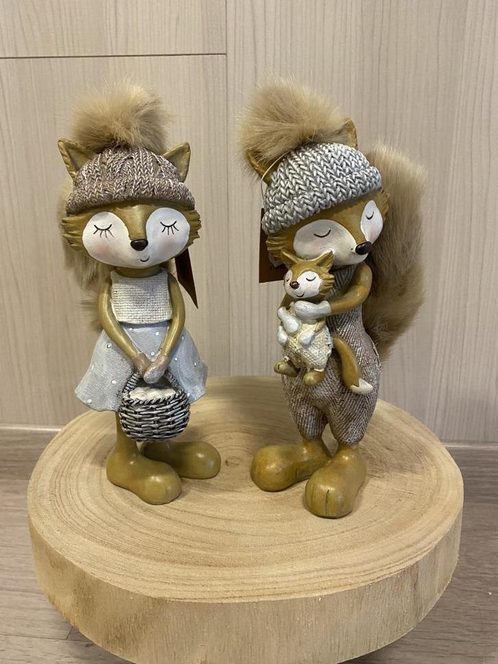 herfstdecoratie : 2 eekhoorns, Huis en Inrichting, Woonaccessoires | Overige, Nieuw, Ophalen of Verzenden
