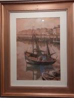 Schilderij van een oude zeilboot in Blankenberge, Antiek en Kunst, Ophalen