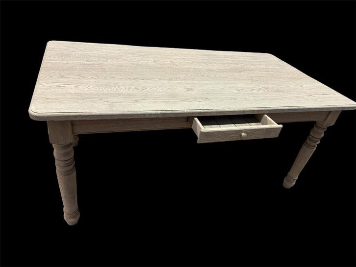 Table de salle à manger avec tiroir en chêne brut aerogommé, Maison & Meubles, Tables | Tables à manger, Enlèvement ou Envoi