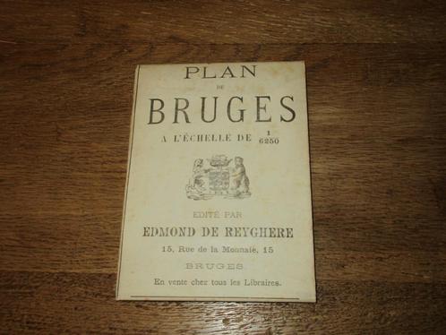 1896 - BRUGGE PLAN DE BRUGES 1/6250 + OUDE RECLAMES  - TOP !, Boeken, Atlassen en Landkaarten, Ophalen of Verzenden