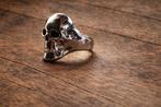 Verchroomde Skull Ring - 21 mm -, 20 of groter, IJzer of Staal, Nieuw, Ophalen of Verzenden
