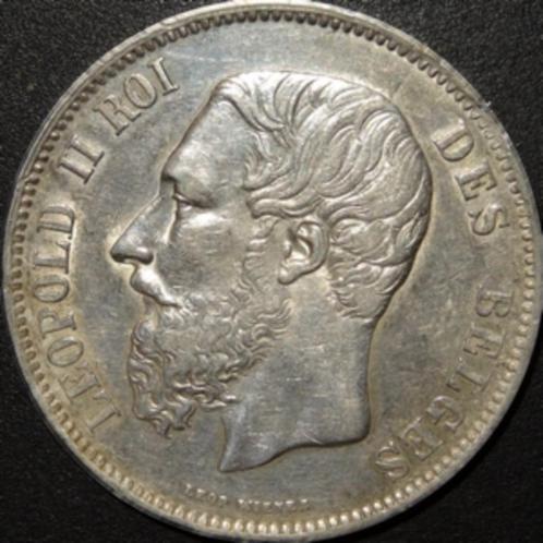 Argent - Belgique - 5 Francs - Leopold II - 1868, Timbres & Monnaies, Monnaies | Belgique, Monnaie en vrac, Argent, Argent, Enlèvement ou Envoi