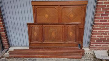 Ancien lit double, Queen size, 140 cm, Brun, Enlèvement