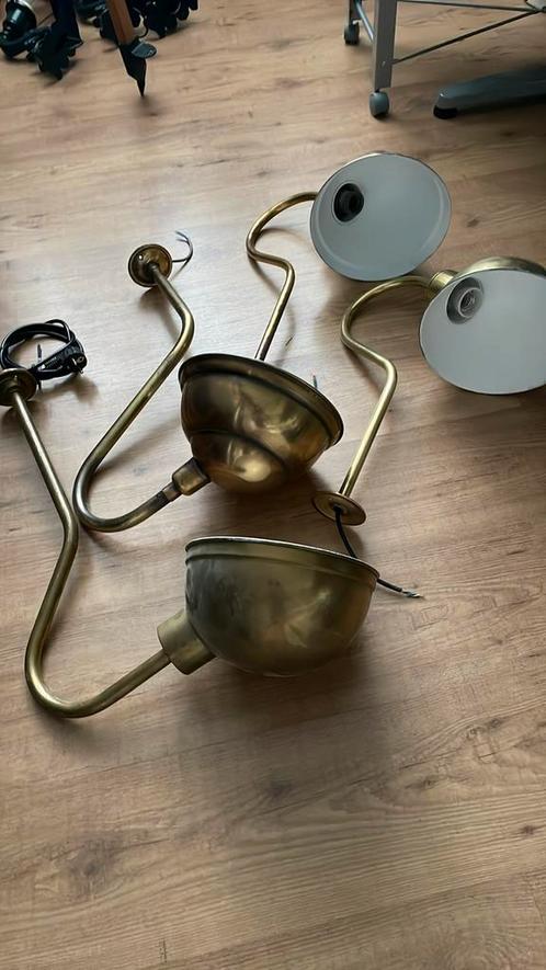 Gevellampen, messing, Huis en Inrichting, Lampen | Wandlampen, Gebruikt, Overige materialen, Ophalen