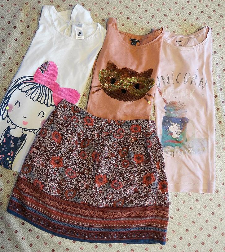 Lot jupe/tee-shirts 10 ans (140), TBE, Enfants & Bébés, Vêtements enfant | Taille 140, Utilisé, Fille, Ensemble, Enlèvement ou Envoi