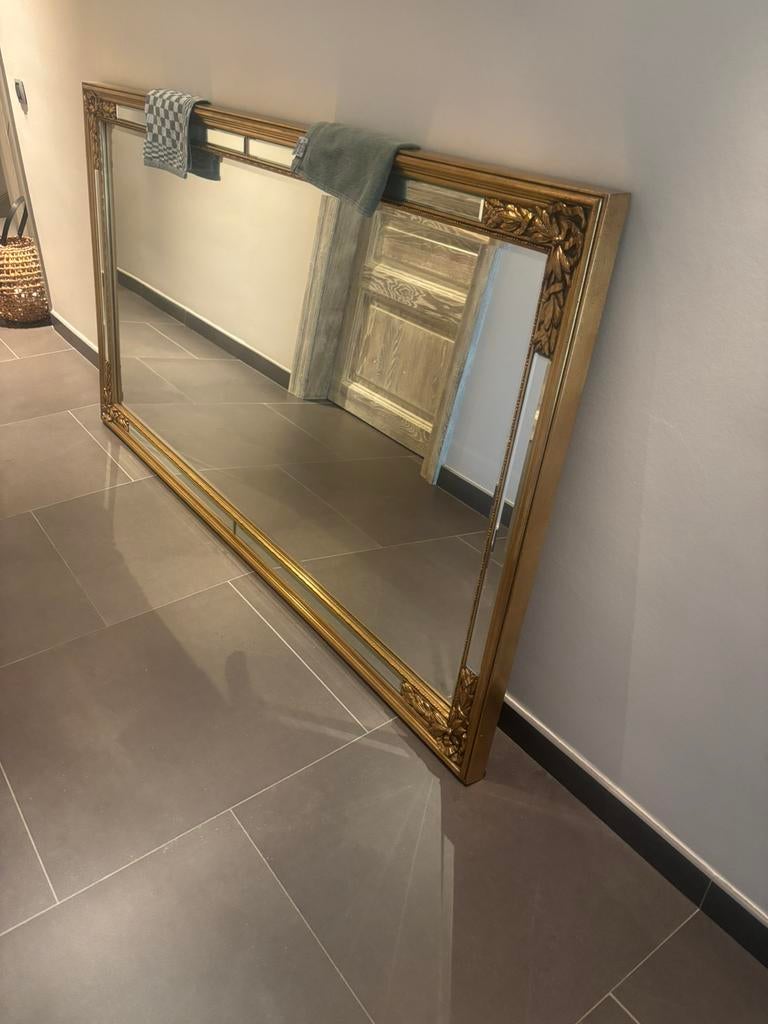 Grote klassieke vergulde spiegel – 180  100 cm, Huis en Inrichting, Woonaccessoires | Spiegels, Zo goed als nieuw, Ophalen