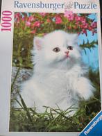 Puzzel 1000 stuks Witte Persische kat (Ravensburger), Ophalen of Verzenden, Zo goed als nieuw