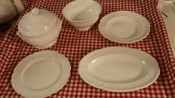 Vintage kommen schotels wit porselein Niderviller beschikbaar voor biedingen