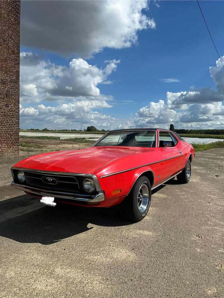 Ford Mustang 1972, Auto's, Ford, Particulier, Mustang, Benzine, Coupé, 3 deurs, Automaat, Rood, Zwart, Leder en Stof, Achterwielaandrijving