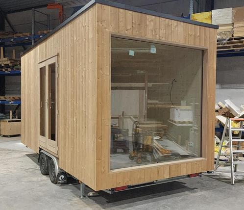 Tuinstudio in houtskeletbouw op wielen, Tuin en Terras, Tuinhuizen, Nieuw, Tuinhuis, Hout, 500 cm of meer, 200 tot 400 cm, 3 ramen of meer