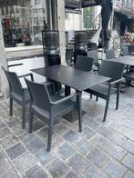 Zwart terras tafel, Tuin en Terras, Tuintafels, Ophalen, Gebruikt, Rechthoekig, Metaal