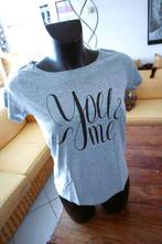 tof trendy ‘You & Me’ grijs T-shirt, Vêtements | Femmes, T-shirts, Neuf, Manches courtes, Taille 38/40 (M), Gris