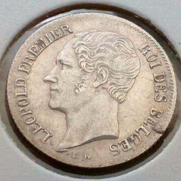 ¼ Franc 1850 (Blootshoofds) Leopold I / Zeer zeldzaam !! beschikbaar voor biedingen