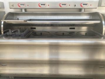 Friteuse GAZ PERFECTA 4 cuves avec filtration automatique de, Enlèvement ou Envoi, Utilisé, Cuisinière, Friteuse et Grils