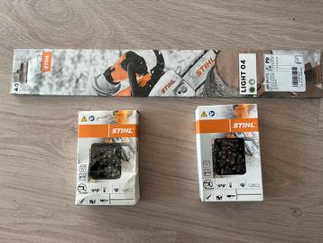 Stihl zaagblad 40cm + 2 Stihl kettingen beschikbaar voor biedingen