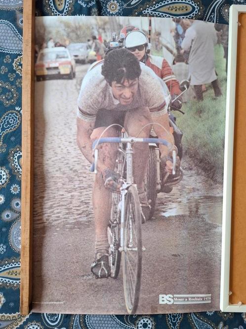 Poster Francesco Mozer 66x48cm Paris Roubaix 1978, Sport en Fitness, Wielrennen, Zo goed als nieuw, Ophalen of Verzenden