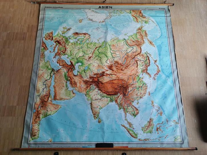Schoolkaart "Asien" 1/6000000, Antiek en Kunst, Curiosa en Brocante, Ophalen of Verzenden