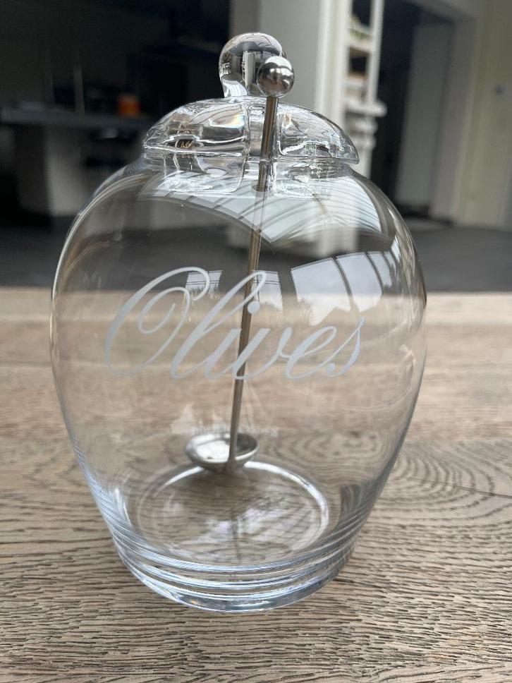 Glazen pot voor olijven riviera maison, Maison & Meubles, Accessoires pour la Maison | Bougeoirs & Bougies, Neuf, Chandelier, Moins de 25 cm
