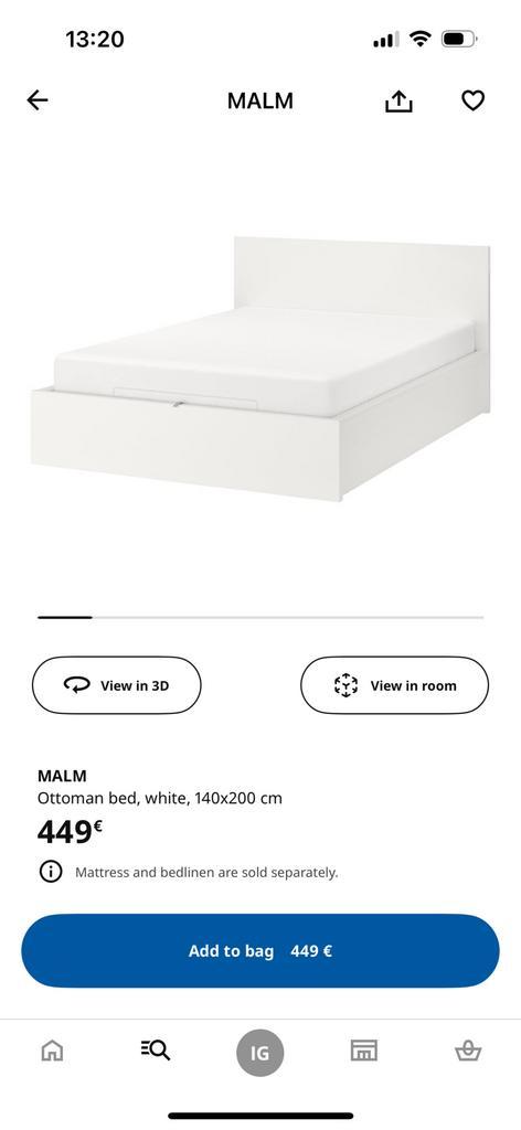pièces pour lit IKEA MALM, blanc (neuf), Huis en Inrichting, Slaapkamer | Bedden, Zo goed als nieuw, Wit, Ophalen