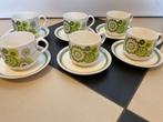 Vintage Ierse kopjes - groen gebloemd Keramiek Ierland retro, Ophalen of Verzenden