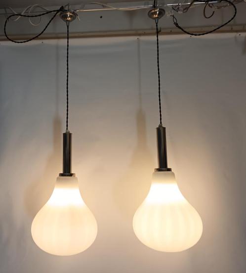 Paar vintage lampen opaline ('60s-'70s), Antiek en Kunst, Antiek | Verlichting, Ophalen of Verzenden