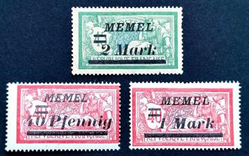 DR: 3X "Memel Gebiet" (Lithouwen) 1922 beschikbaar voor biedingen
