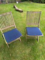 2 teak tuinstoelen, plooibaar, Ophalen, Gebruikt