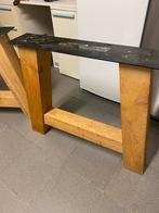 2 eiken volhout tafelpoten, Ophalen, Zo goed als nieuw, Tafelblad