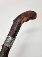 Antieke wandelstok met zilveren ring, Antiek en Kunst, Ophalen of Verzenden