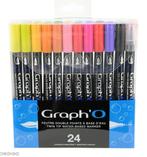 Graph'O - Feutre pinceau Double pointe - Couleurs 24 feutres, Hobby & Loisirs créatifs, Neuf, Crayon ou Feutre