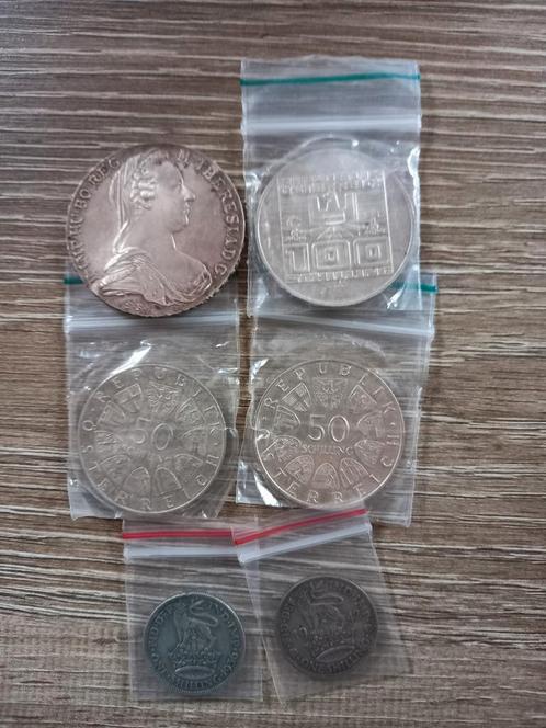 Lotje zilveren Oostenrijkse en Verenigd koninkrijk munten, Postzegels en Munten, Edelmetalen en Baren, Zilver, Ophalen of Verzenden