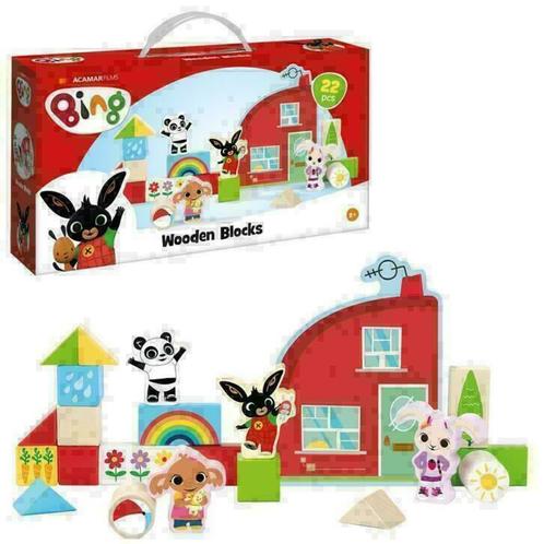 Bing Konijn houten Blokken - 22 Stuks, Kinderen en Baby's, Speelgoed | Houten speelgoed, Nieuw, Ophalen of Verzenden