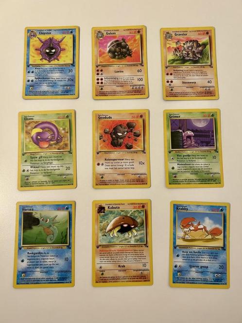 Pokemon Fossil Nederlands (1999) - Meerdere First Editions!, Hobby en Vrije tijd, Verzamelkaartspellen | Pokémon, Gebruikt, Meerdere kaarten