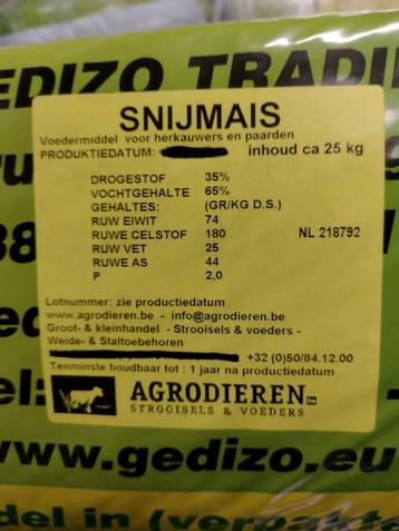 Snijmais vacuum - 25 kg - losse pak