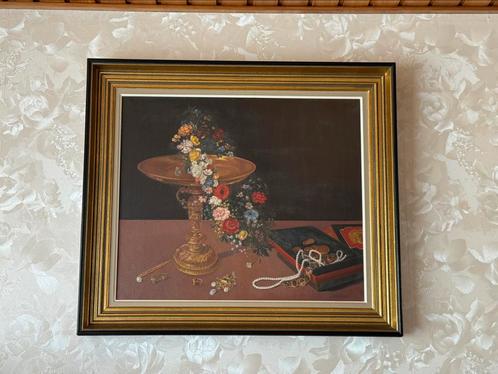 Schilderij ‘Stilleven met bloemenkrans en gouden tazza’, Antiek en Kunst, Kunst | Schilderijen | Klassiek, Ophalen