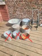 Oude gegalvaniseerde emmers, bassins en andere, Tuin en Terras, Ophalen, Gebruikt, Tuin
