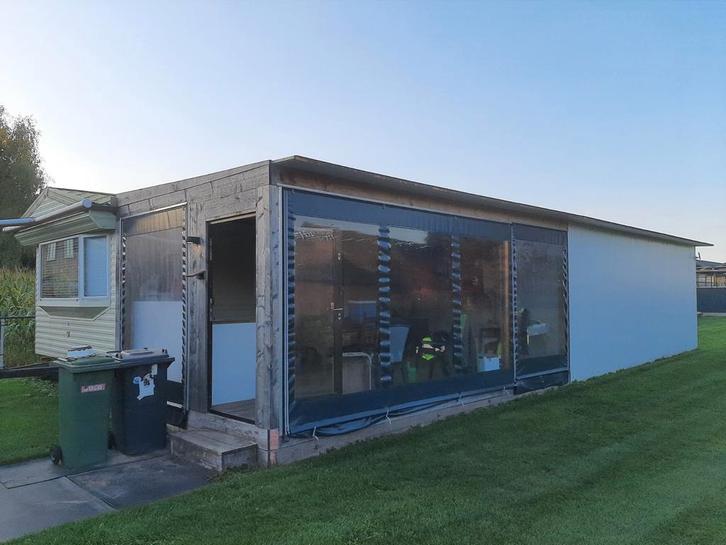 Stacaravan, woonunit, tijdelijke woning, overkapping, Caravans en Kamperen, Stacaravans, tot en met 6, Ophalen