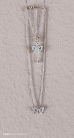 Blauwe vlinderketting en -armband voor meisjes. 😉, Handtassen en Accessoires, Kettingen, Blauw, Nieuw, Ophalen of Verzenden, Overige materialen