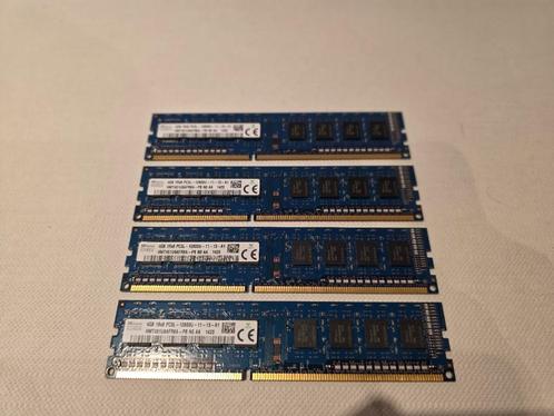 16 GB - (4x4GB), Computers en Software, RAM geheugen, Gebruikt, Desktop, 4 GB, DDR3, Ophalen of Verzenden