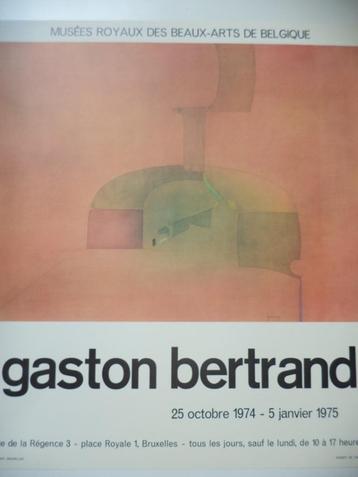 1974 affiche Gaston Bertrand lithotypie expo MRBA Bxl poster disponible aux enchères