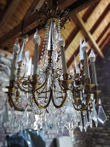 prachtige kristallen luchter(luster), Enlèvement, Utilisé, Verre