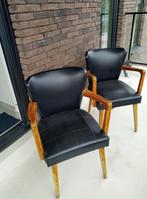 2 stoelen, Twee, Gebruikt, Hout, Zwart