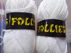 Big Follies Wol - 2 stuks - Kleur: Wit, Hobby & Loisirs créatifs, Tricot & Crochet, Enlèvement, Neuf, Tricot ou Crochet, Laine ou Fils