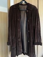 Leder daim chocoladebruine mantel, Kleding | Dames, Ophalen, Zo goed als nieuw, Maat 38/40 (M), Bruin
