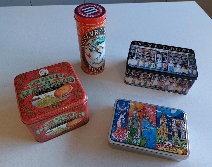 vintage koekendozen blik, Verzamelen, Blikken, Gebruikt, Koek(jes), Overige merken, Ophalen