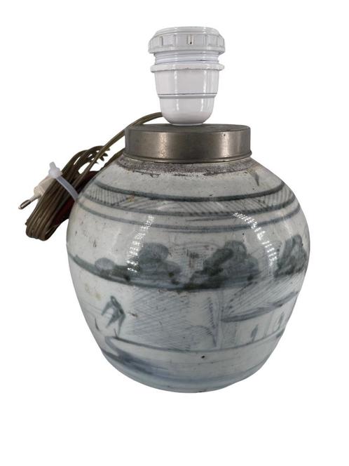 Chinese porseleinen gemberpot - op lamp gemonteerd, Antiek en Kunst, Antiek | Keramiek en Aardewerk, Ophalen of Verzenden