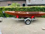 Mahonie houten vlet koper genageld, Watersport en Boten, Sloepen, Ophalen, Gebruikt, Hout, 3 tot 6 meter